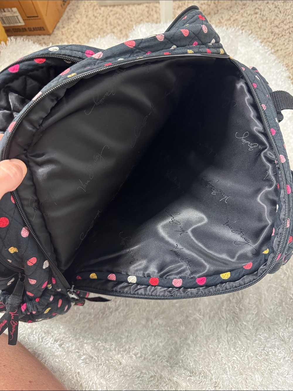 Vera Bradley polka dot back pack full size. - Picture 5 of 9